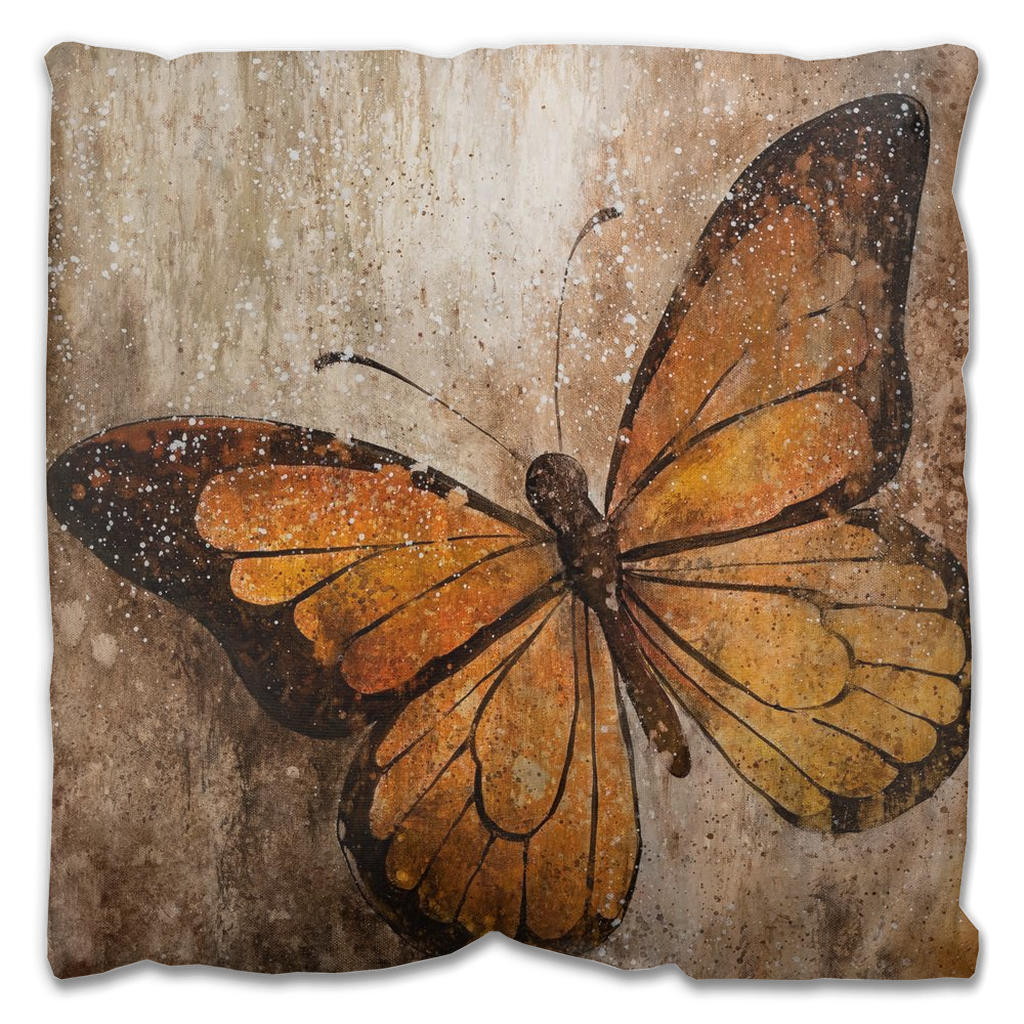 Graffiti Butterfly Outdoor Pillow