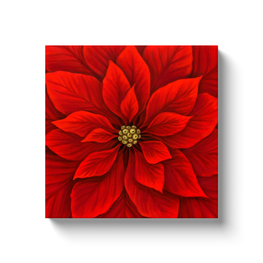 Red Poinsettia Gallery Wrap Canvas